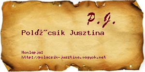 Polácsik Jusztina névjegykártya